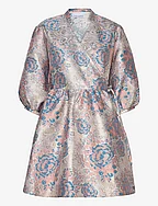 Aya Wrap Dress - ROSE/BLUE MIX