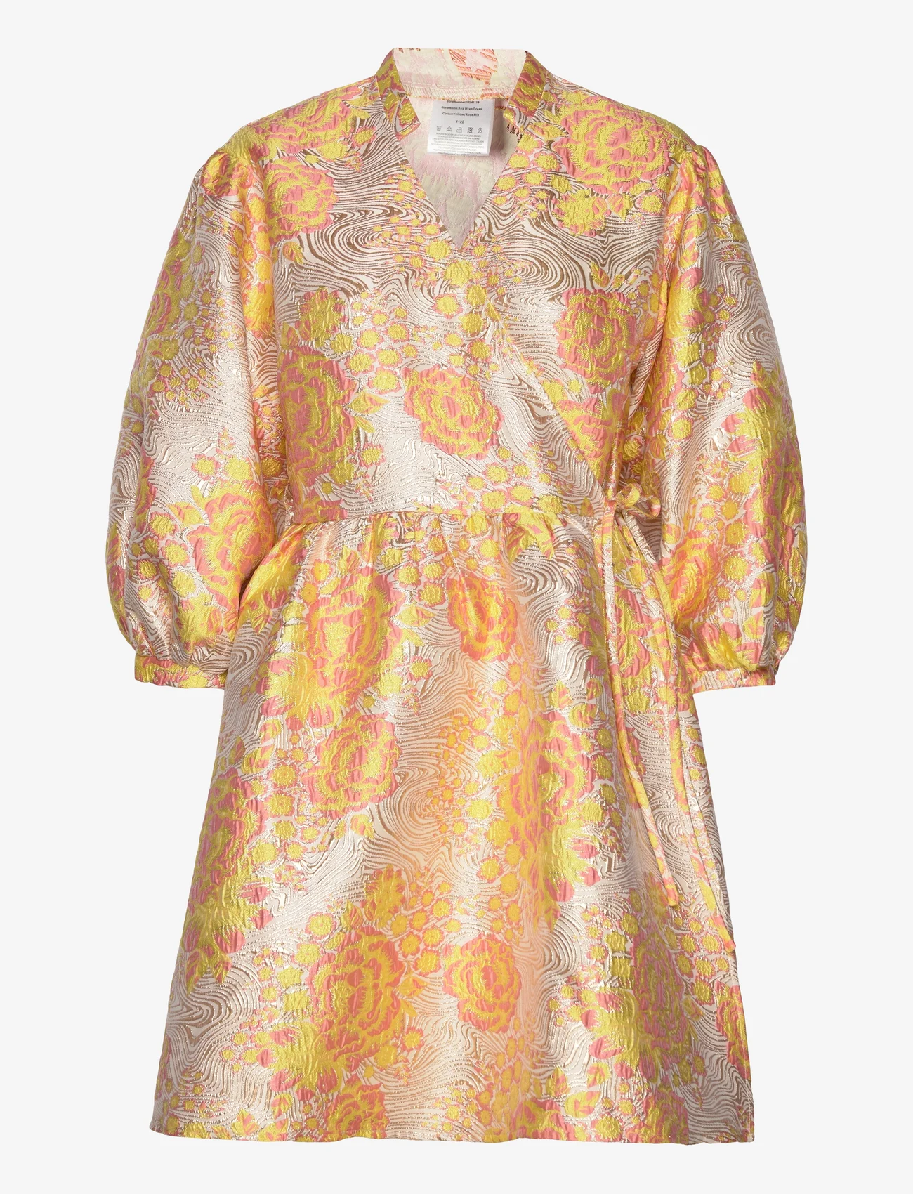 Noella - Aya Wrap Dress - ballīšu apģērbs par outlet cenām - yellow/rose mix - 0
