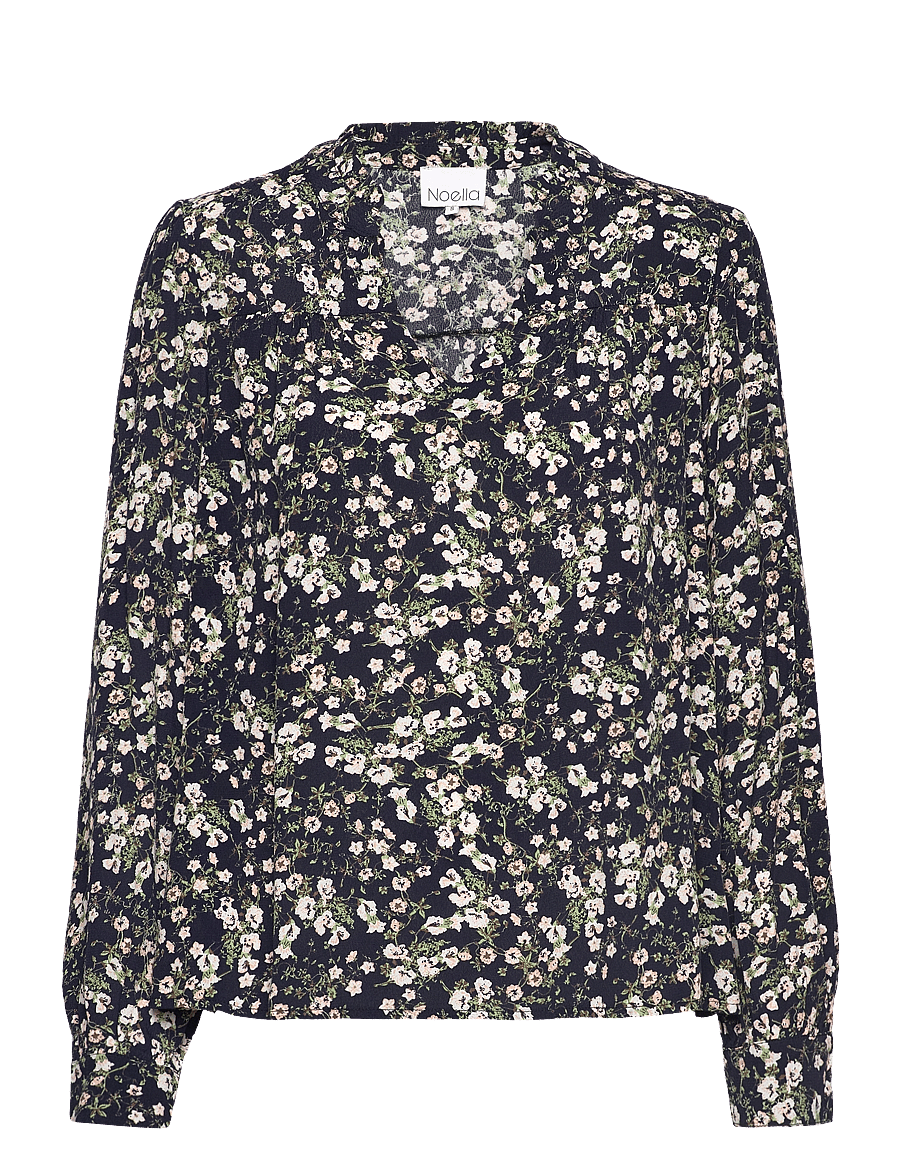 Noella - Leni Blouse Viscose - pitkähihaiset puserot - navy flower - 0