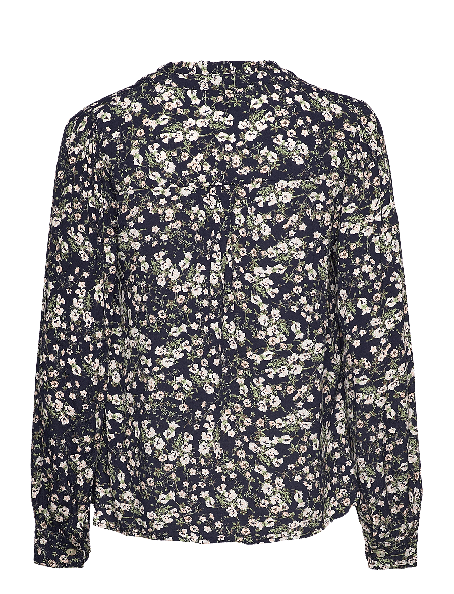 Noella - Leni Blouse Viscose - pitkähihaiset puserot - navy flower - 1
