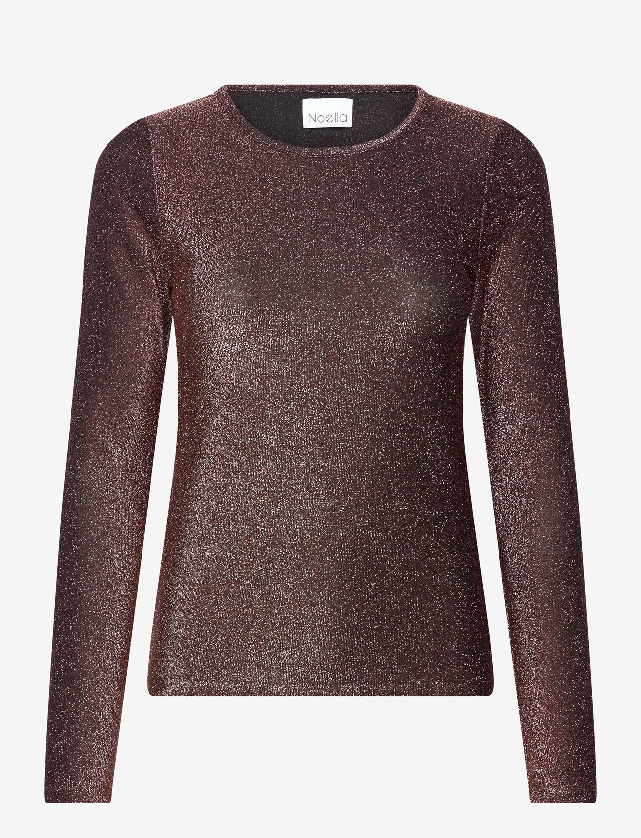 Noella - Tess l/s Blouse - langärmlige tops - chocolate brown - 0