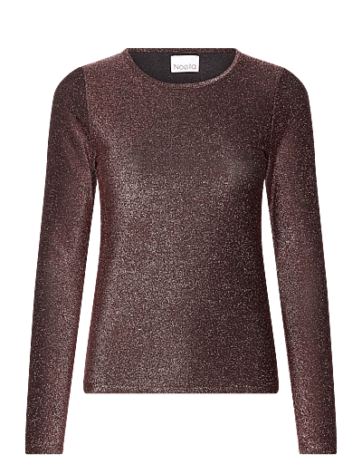 Noella Tess l/s Blouse - T-shirts & Tops - CHOCOLATE BROWN / brown