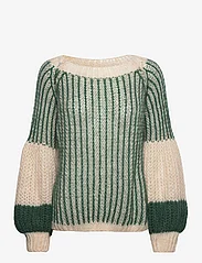 Noella - Liana Knit Sweater - jumpers - beige/bottle green - 0