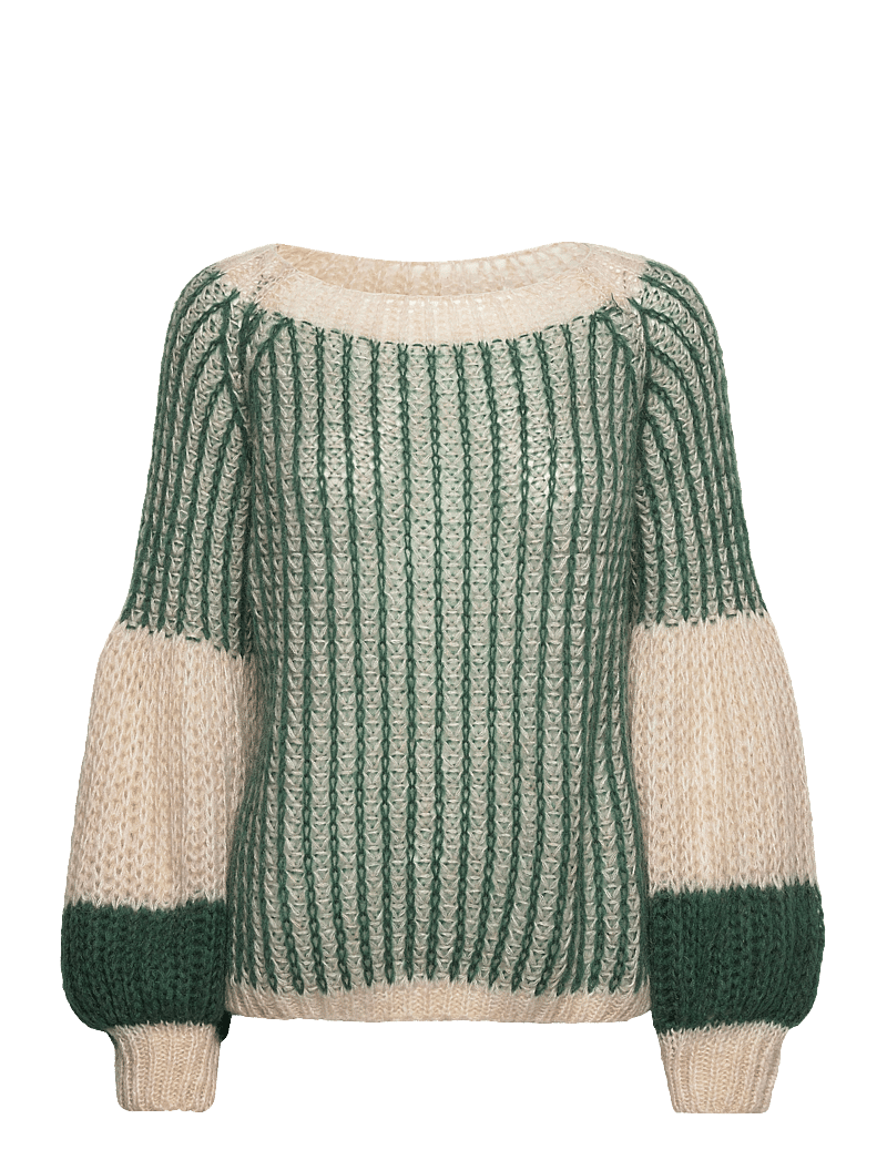 Noella - Liana Knit Sweater - sviitrid - beige/bottle green - 0
