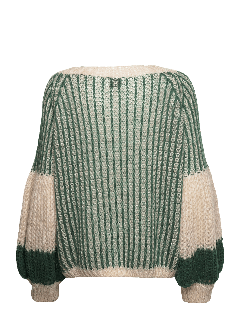 Noella - Liana Knit Sweater - sviitrid - beige/bottle green - 1