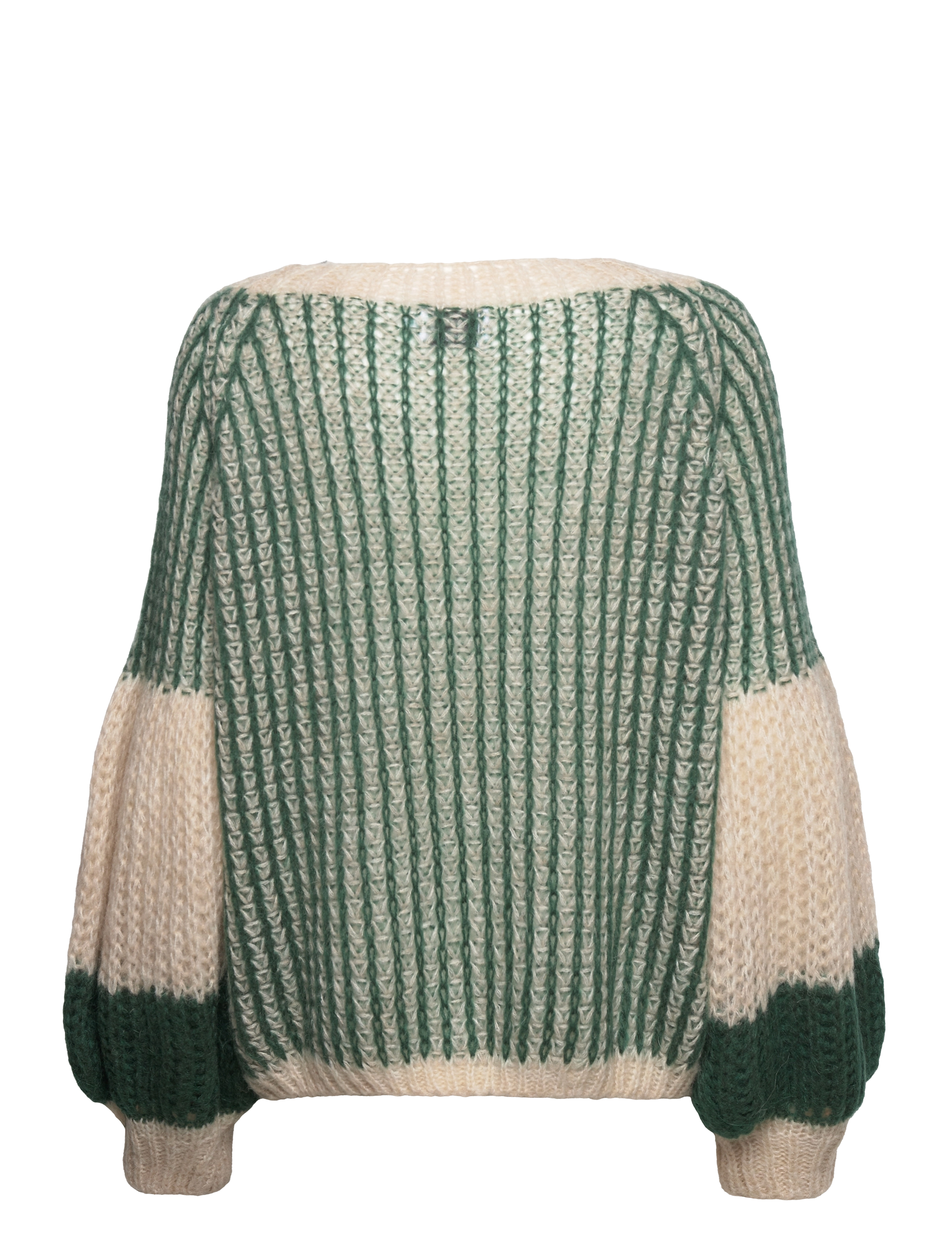 Noella - Liana Knit Sweater - striktrøjer - beige/bottle green - 1