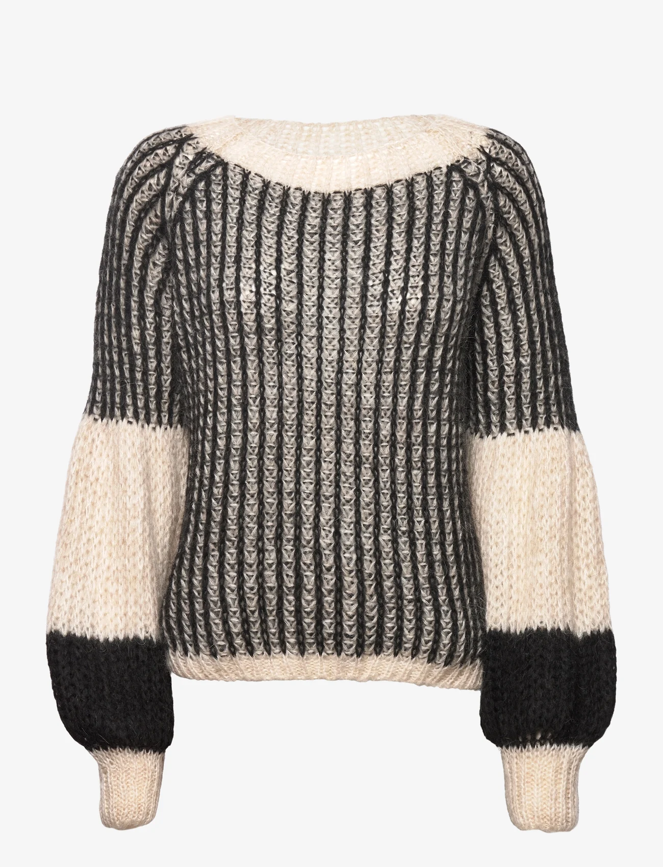 Noella - Liana Knit Sweater - jumpers - cream/black - 0
