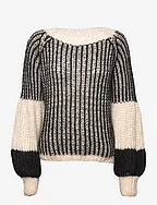Liana Knit Sweater - CREAM/BLACK