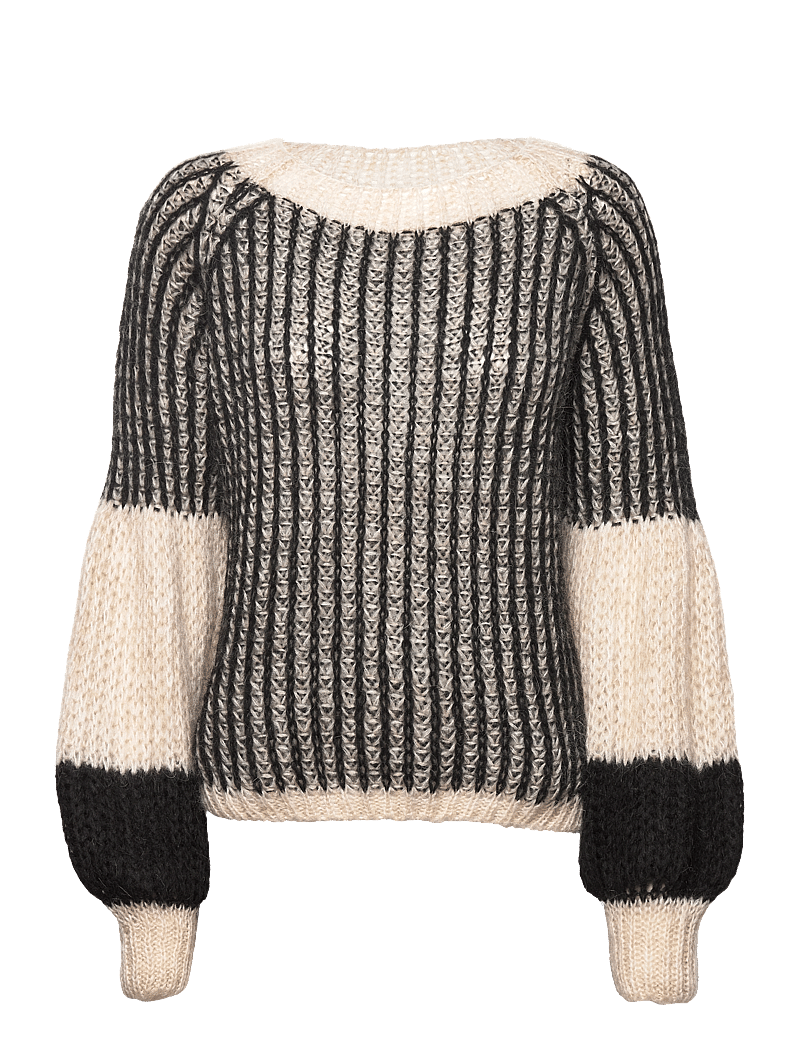 Noella - Liana Knit Sweater - striktrøjer - cream/black - 1