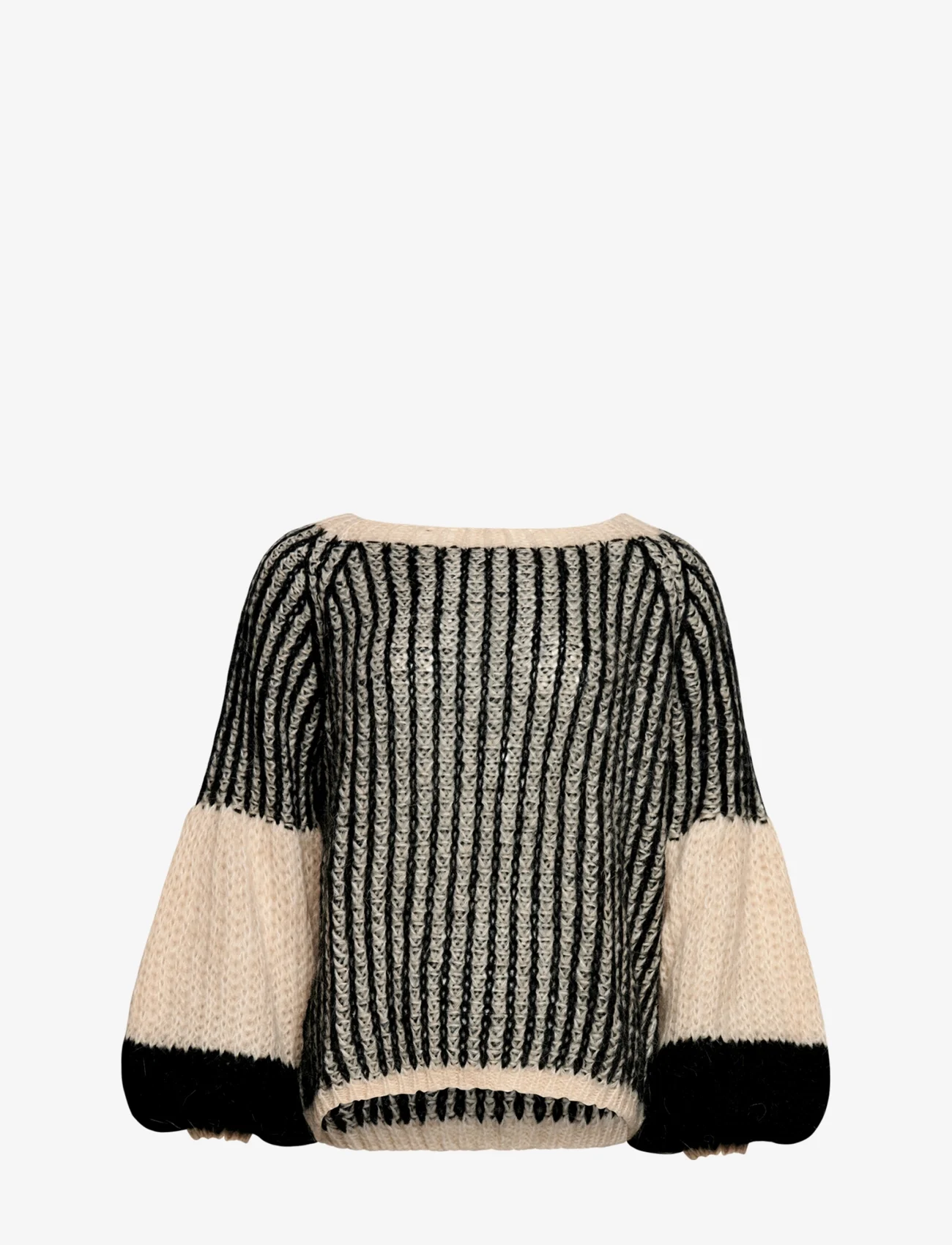 Noella - Liana Knit Sweater - jumpers - cream/black - 1