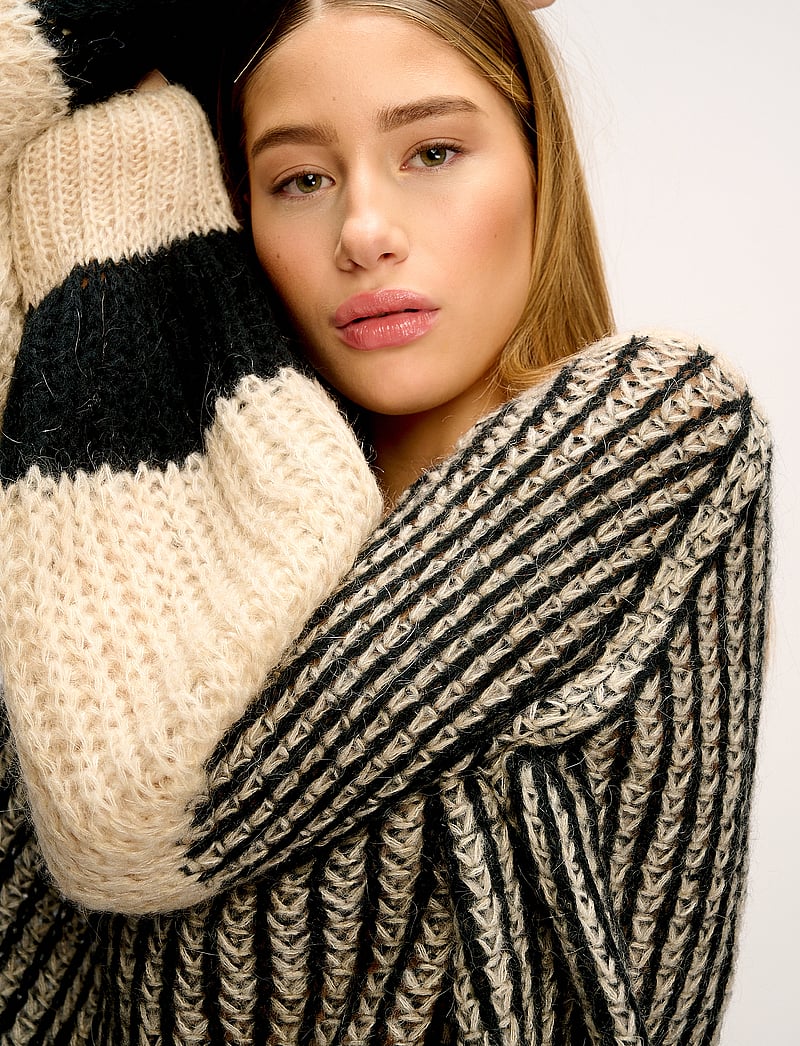 Noella - Liana Knit Sweater - striktrøjer - cream/black - 5