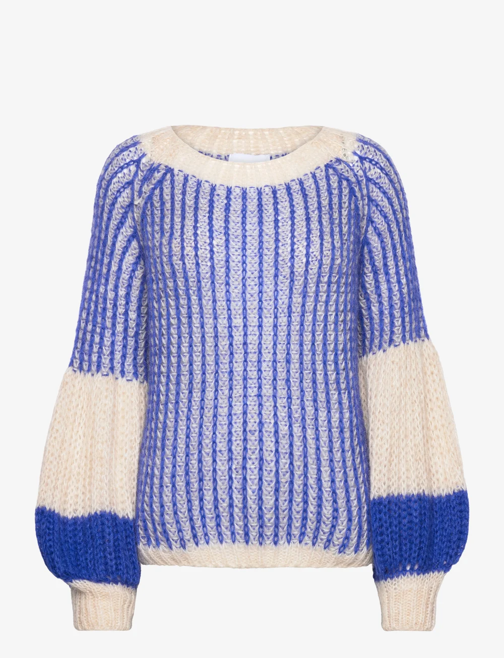 Noella - Liana Knit Sweater - striktrøjer - cream/cobalt blue - 0
