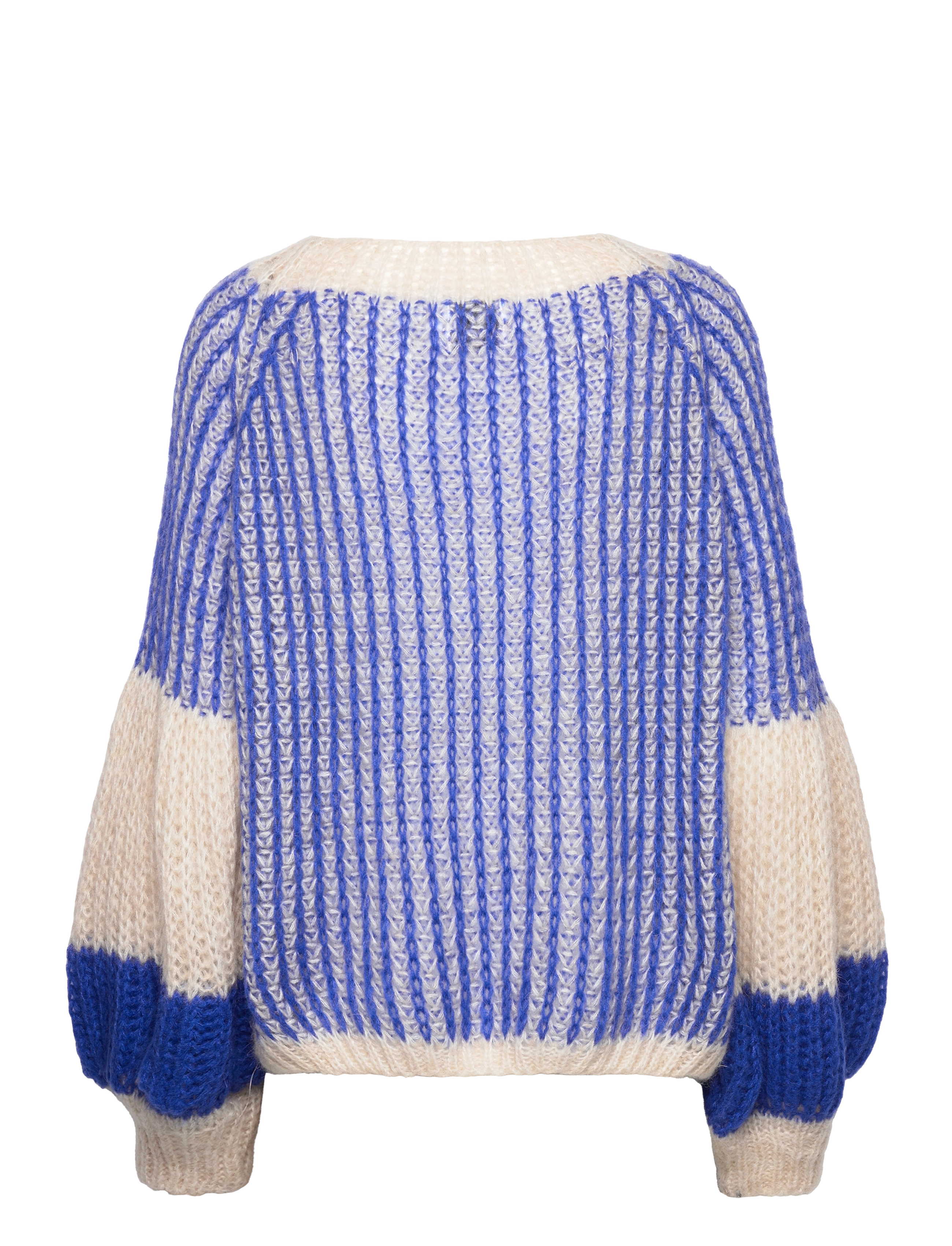 Noella - Liana Knit Sweater - strikkegensere - cream/cobalt blue - 1