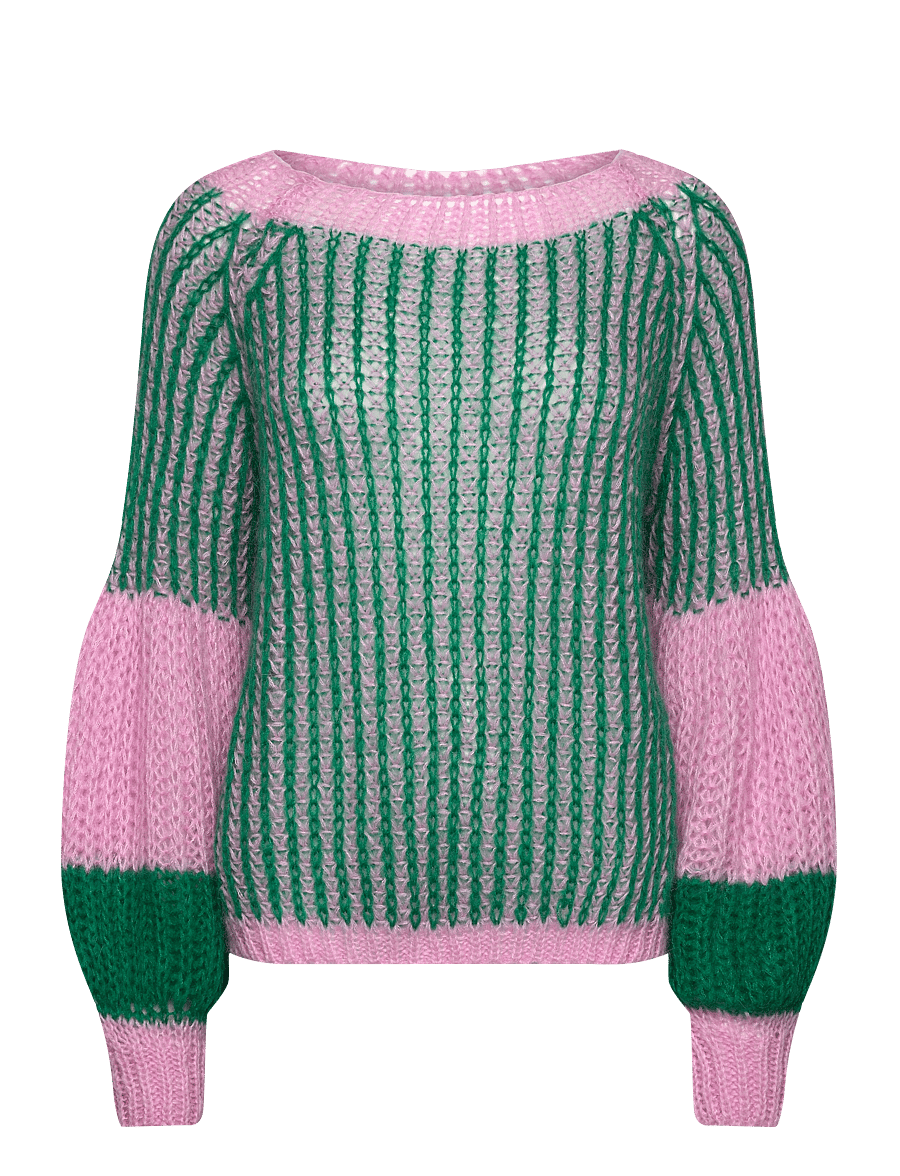 Noella - Liana Knit Sweater - striktrøjer - green bubblegum - 1