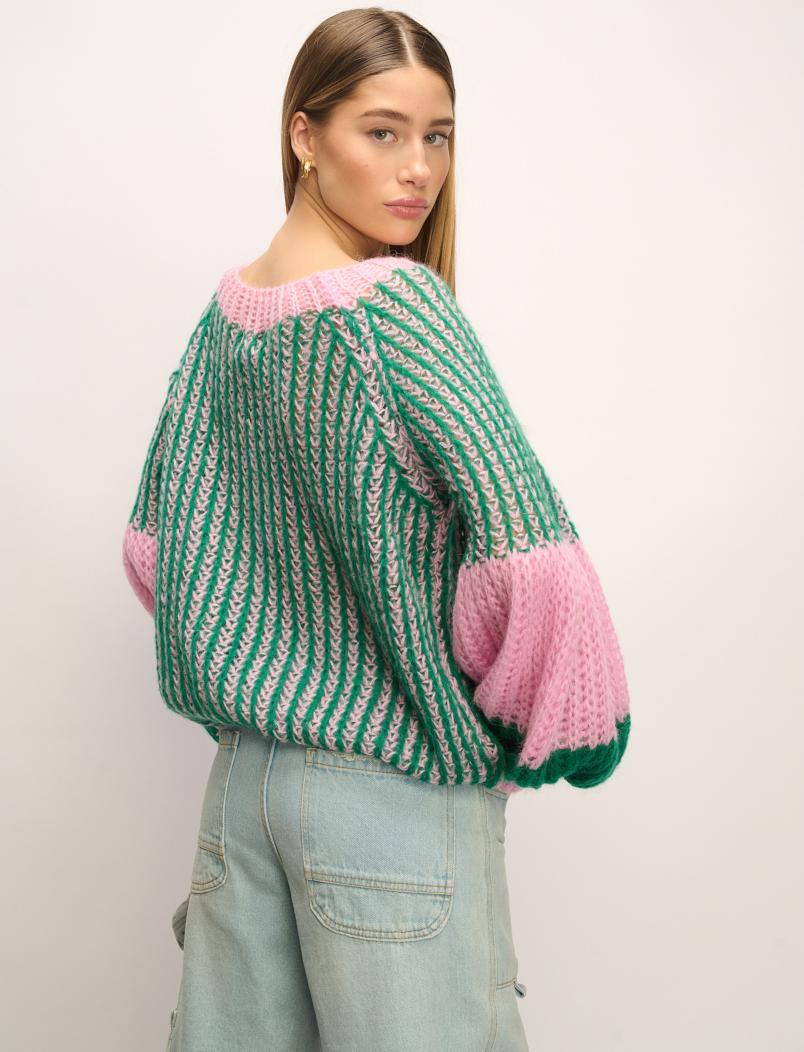 Noella - Liana Knit Sweater - striktrøjer - green bubblegum - 3