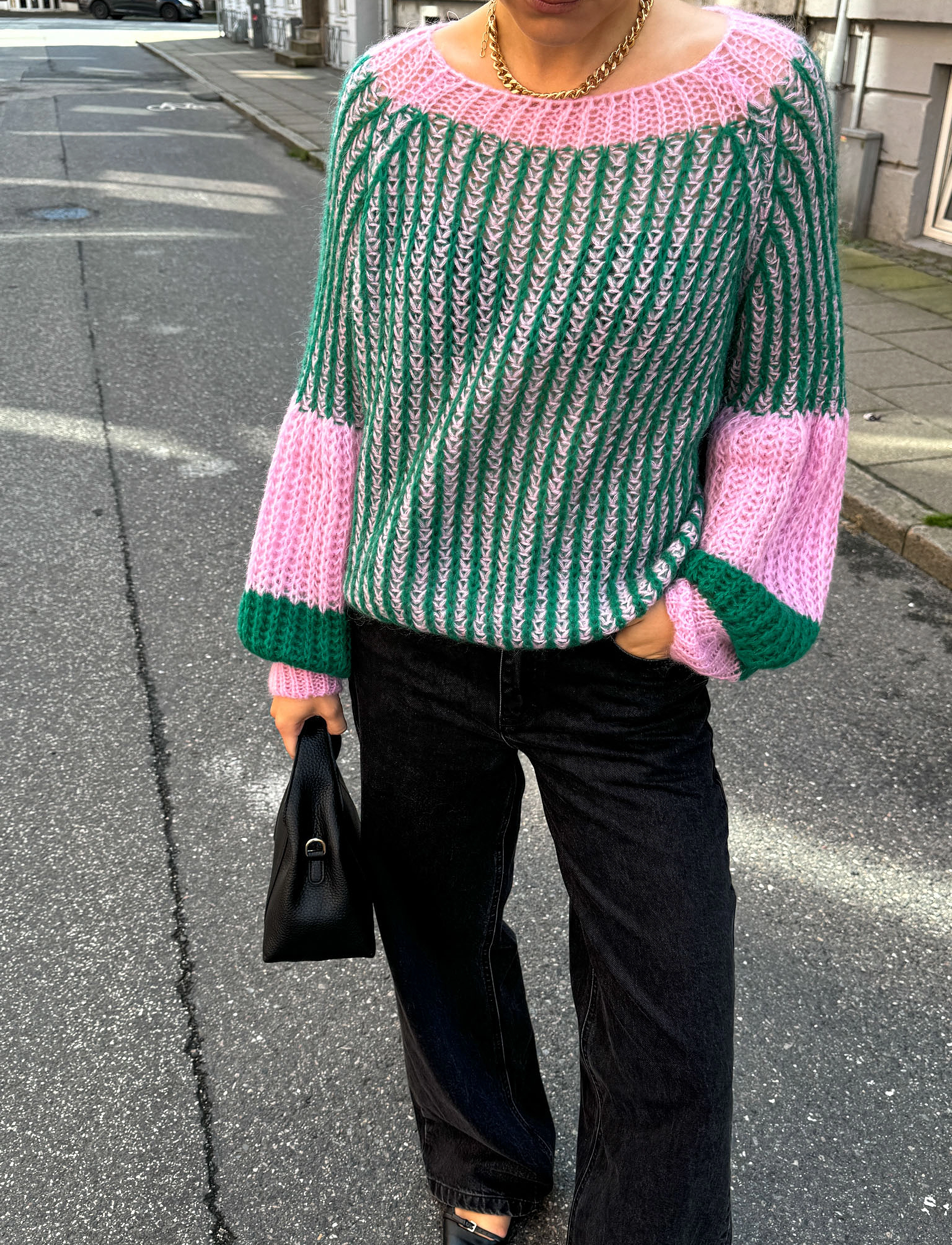 Noella - Liana Knit Sweater - striktrøjer - green bubblegum - 4
