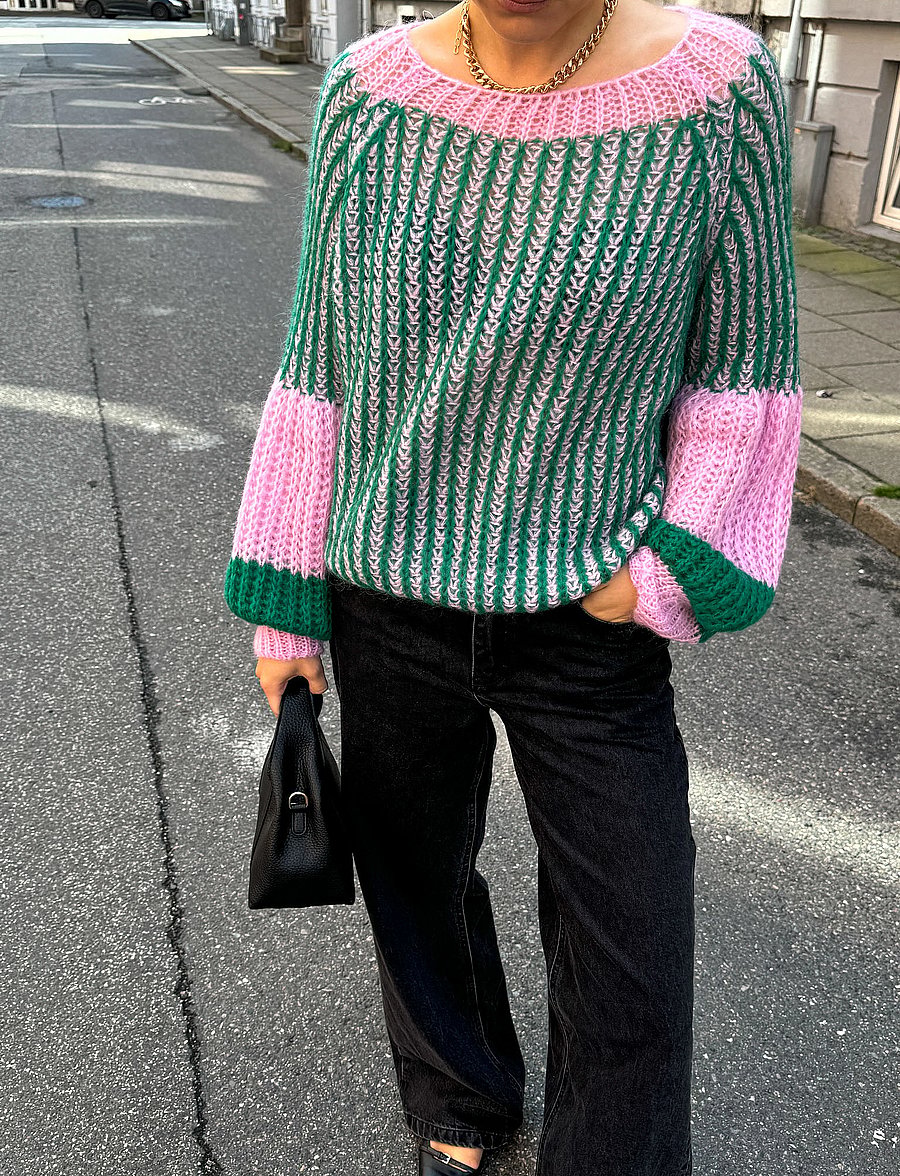 Noella - Liana Knit Sweater - striktrøjer - green bubblegum - 4