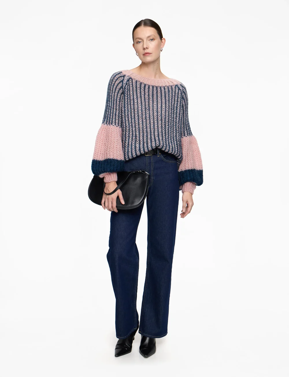 Noella - Liana Knit Sweater - stickade tröjor - rose/navy - 2