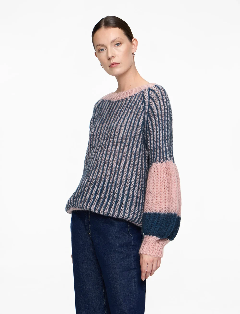Noella - Liana Knit Sweater - stickade tröjor - rose/navy - 3