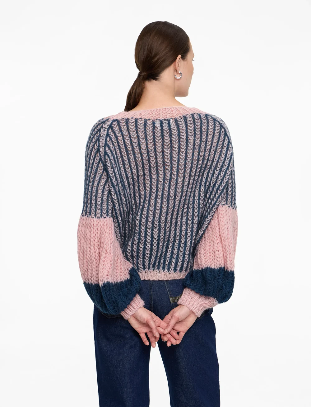 Noella - Liana Knit Sweater - stickade tröjor - rose/navy - 4