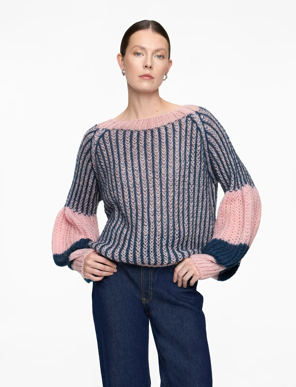 Noella - Liana Knit Sweater - stickade tröjor - rose/navy - 0