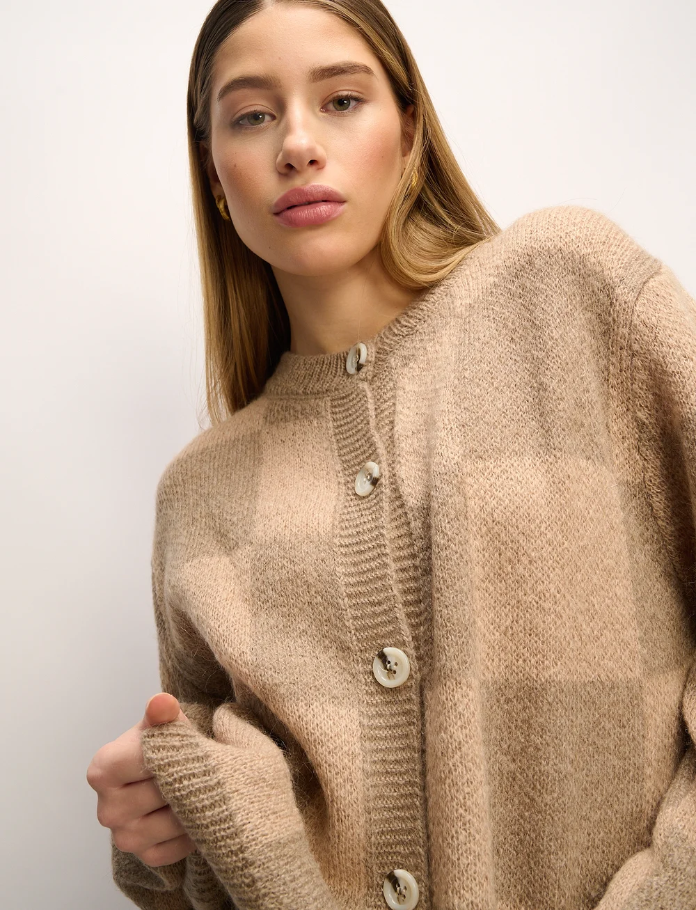 Noella - Kiana Knit Cardigan - brown/sand - 3