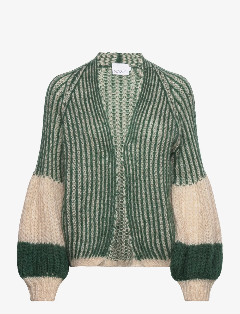 Noella - Liana Knit Cardigan - cardigans - beige/bottle green - 0