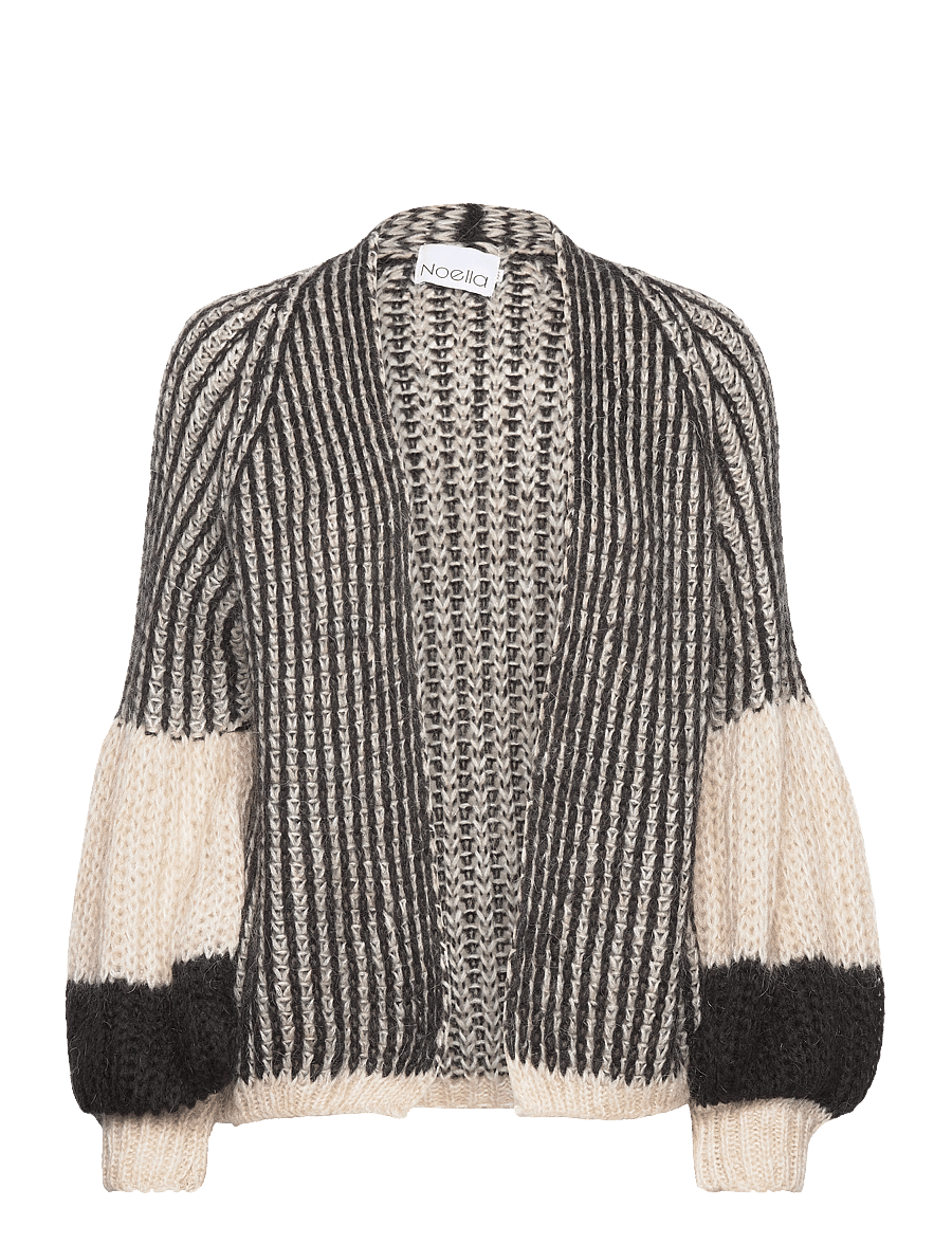 Noella - Liana Knit Cardigan - cardigans - cream/black - 0