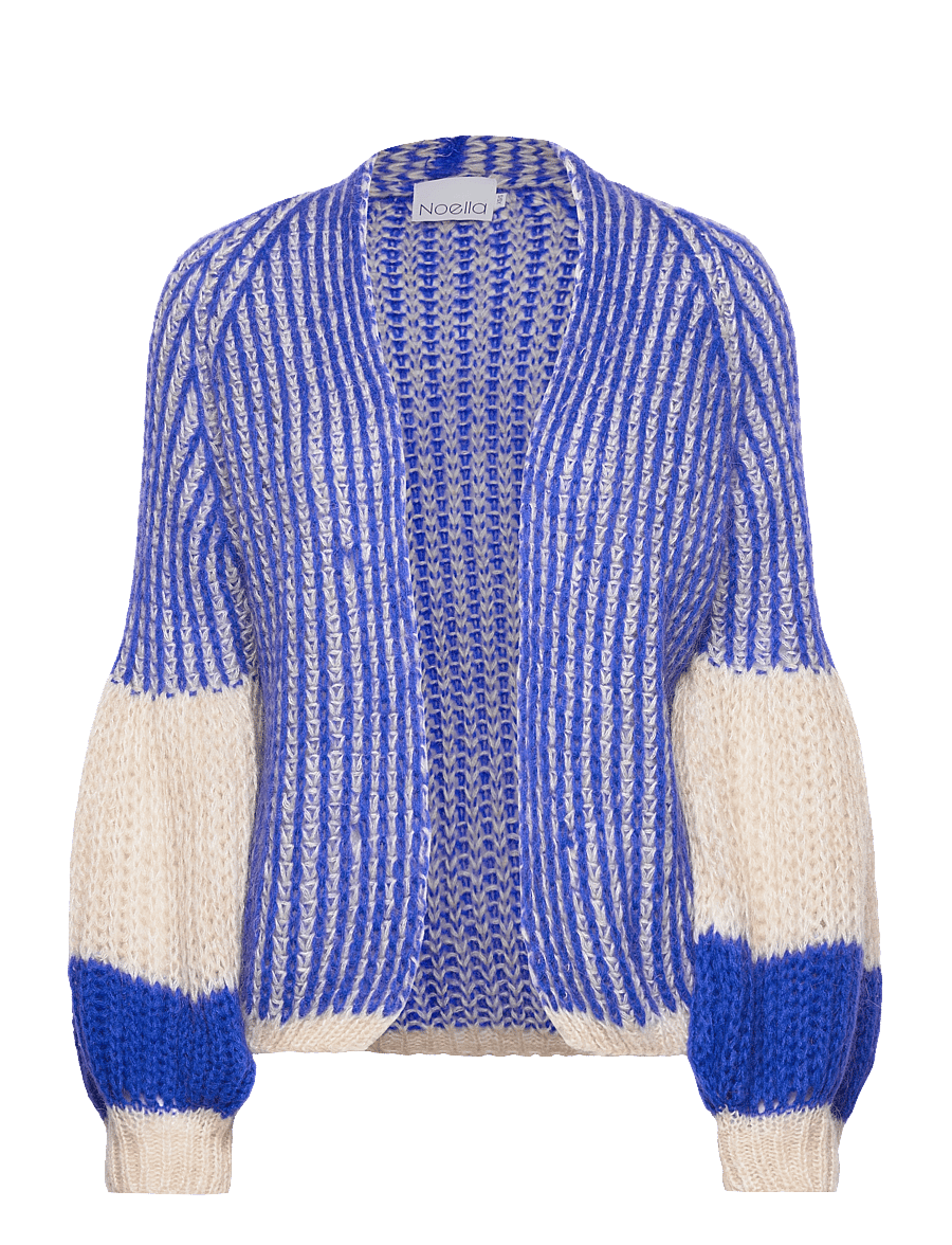 Noella - Liana Knit Cardigan - cardigans - cream/cobalt blue - 0
