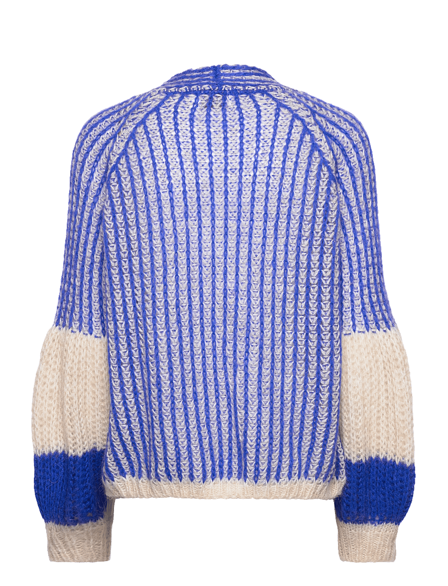 Noella - Liana Knit Cardigan - cardigans - cream/cobalt blue - 1