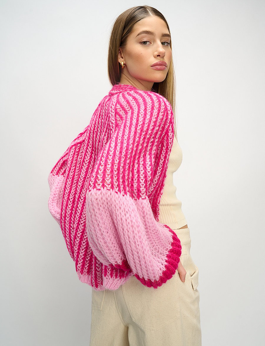 Noella - Liana Knit Cardigan - koftor - pink bubblegum - 4