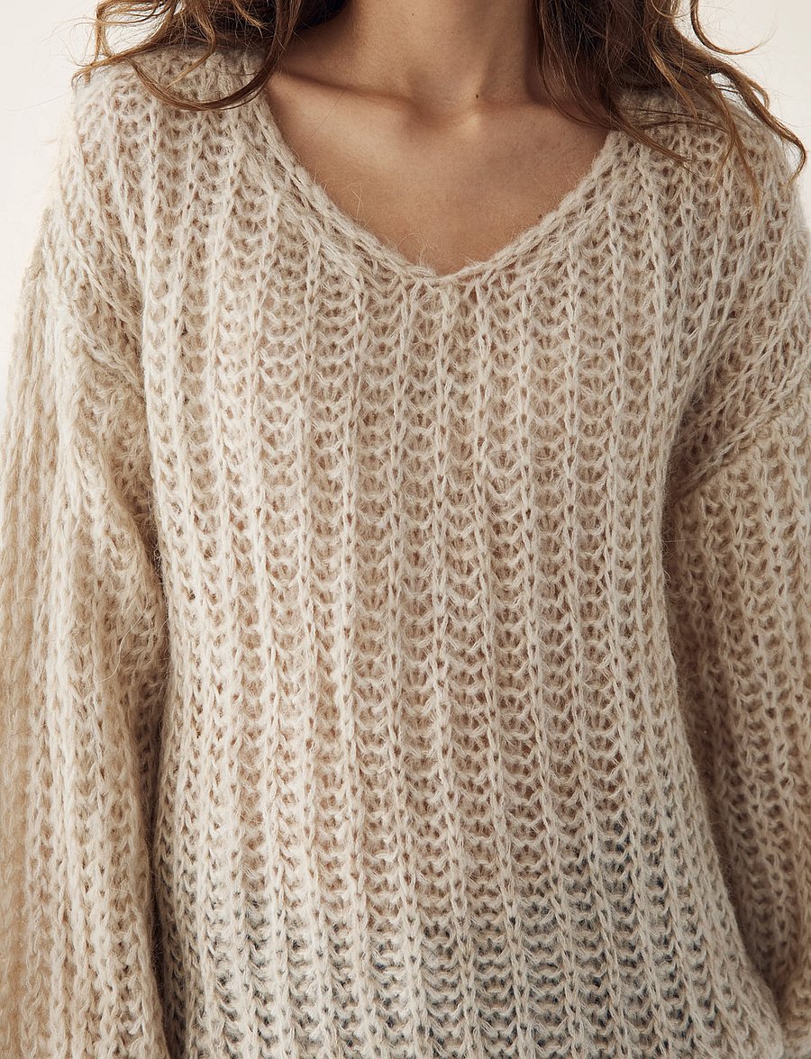 Noella - Joseph Knit Sweater - striktrøjer - beige - 4