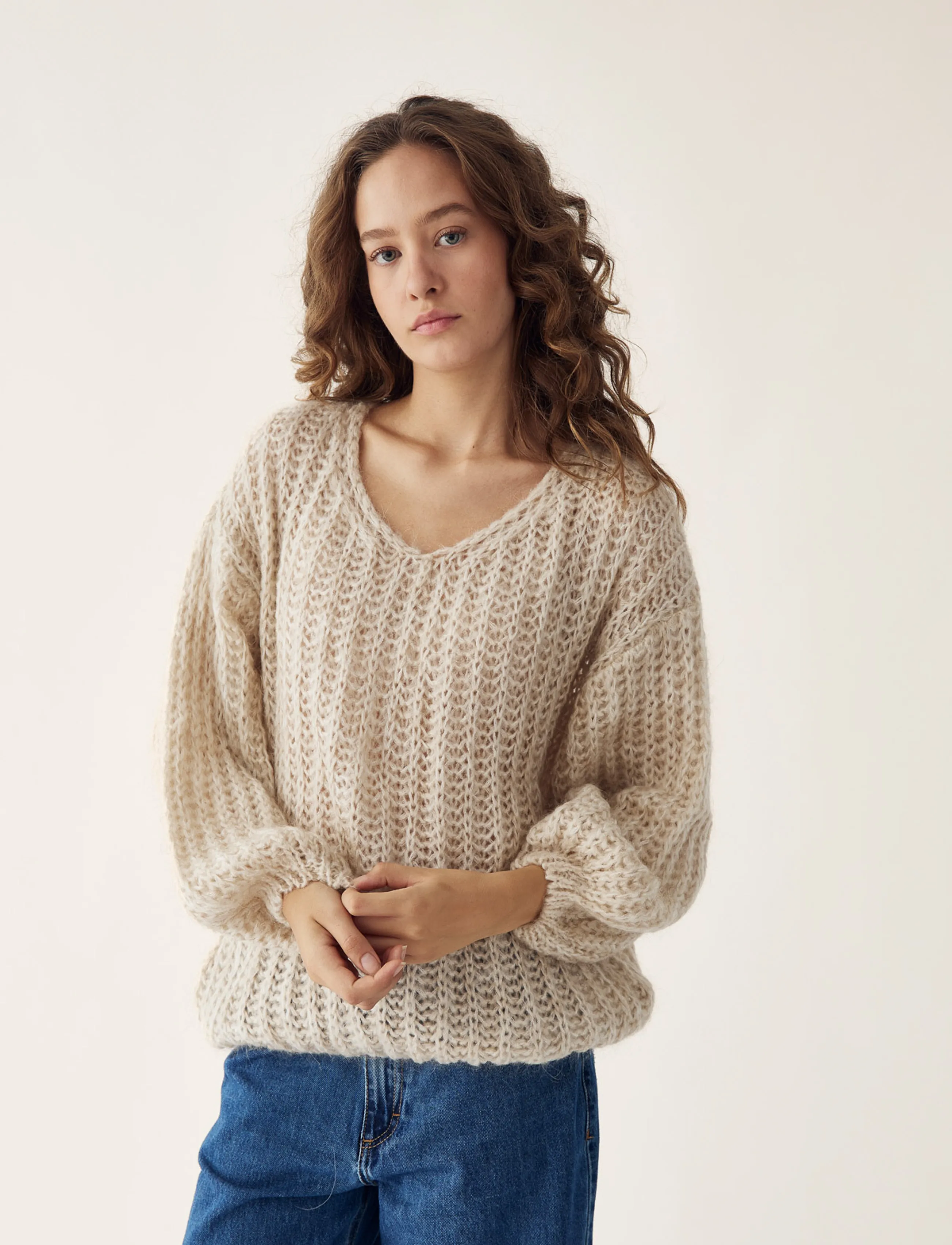 Noella - Joseph Knit Sweater - striktrøjer - beige - 5