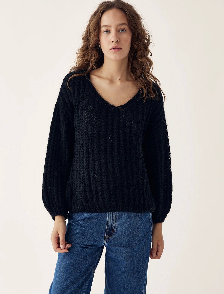 Noella - Joseph Knit Sweater - striktrøjer - black - 5