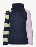 Lucille Knit Jumper - NAVY/LIME/LILAC