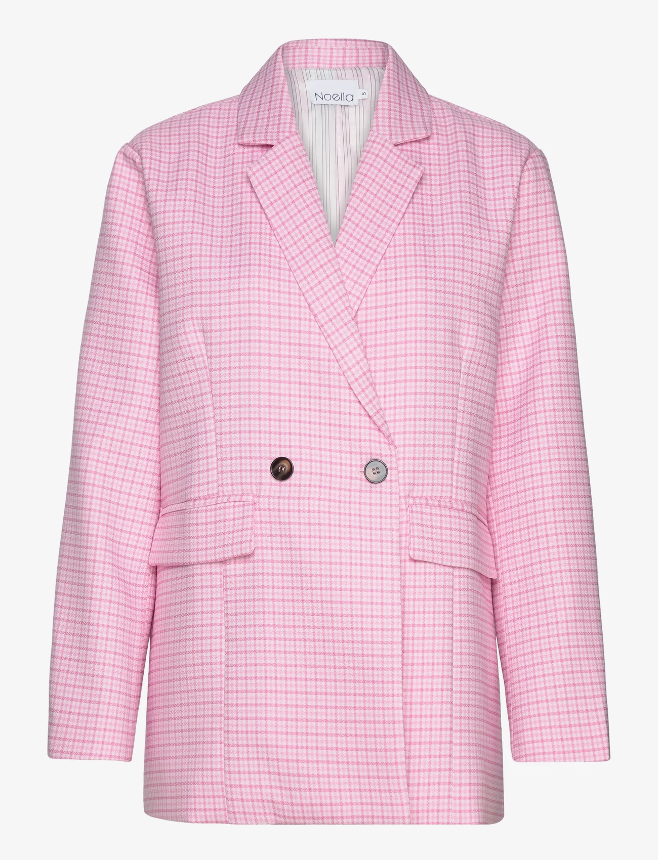 Noella - Mille Oversize Blazer - vakarėlių drabužiai išparduotuvių kainomis - candy pink check - 0