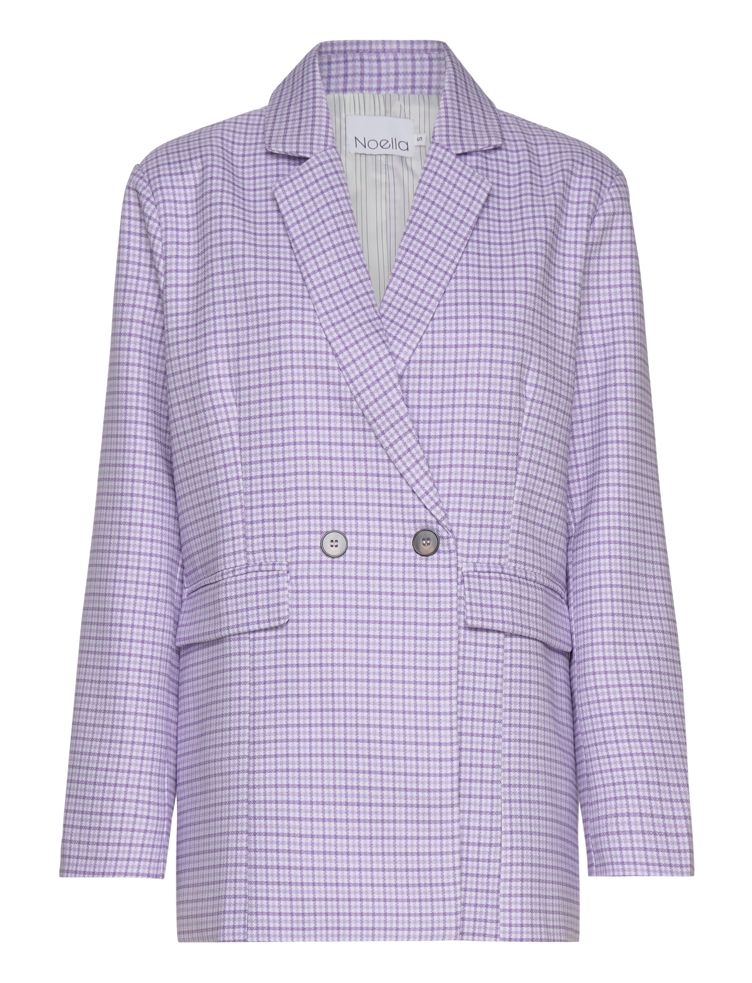 Noella Mille Oversize Blazer - Dobbeltradede blazere - LAVENDER CHECK / purple