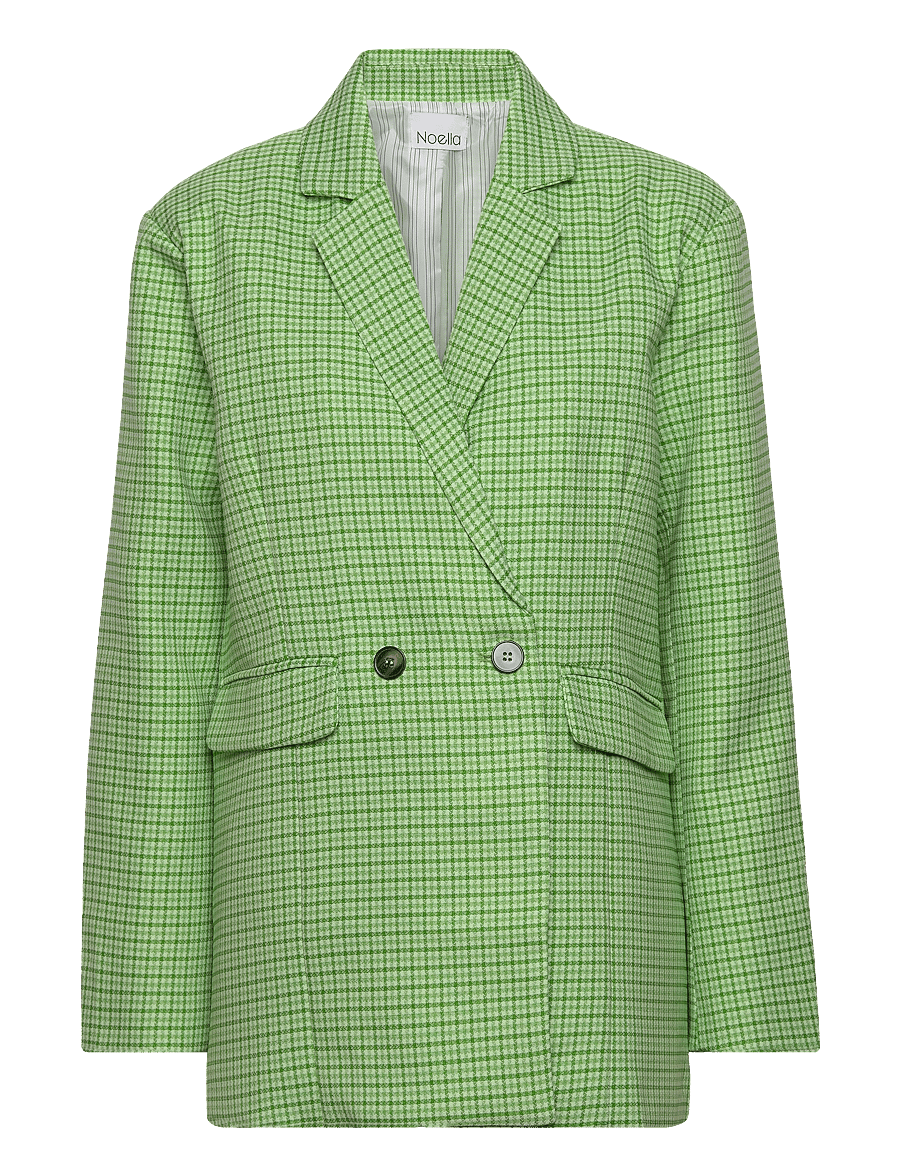 Noella - Mille Oversize Blazer - vakarėlių drabužiai išparduotuvių kainomis - lime green check - 1