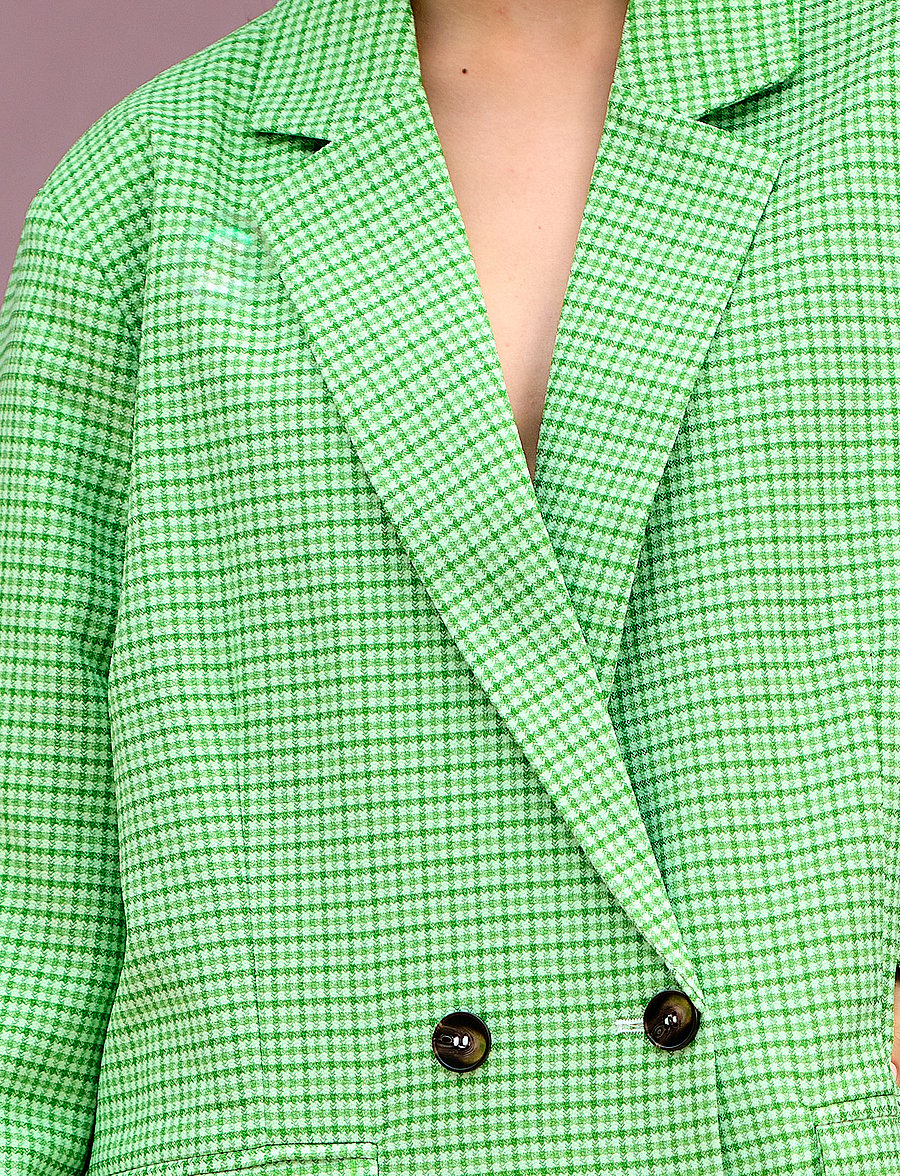 Noella - Mille Oversize Blazer - vakarėlių drabužiai išparduotuvių kainomis - lime green check - 4