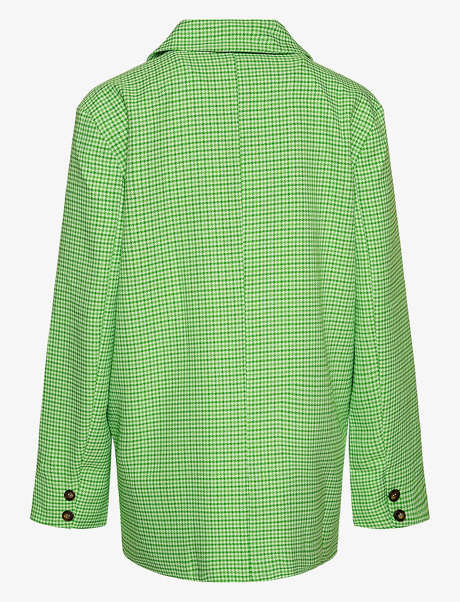 Noella - Mille Oversize Blazer - vakarėlių drabužiai išparduotuvių kainomis - lime green check - 3