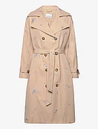Mera Trenchcoat - SAND/LILAC EMBROIDERY