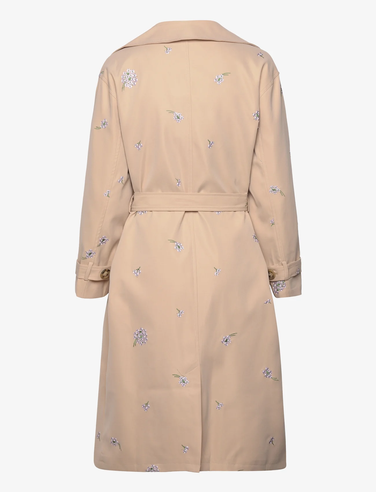 Noella - Mera Trenchcoat - sand/lilac embroidery - 1