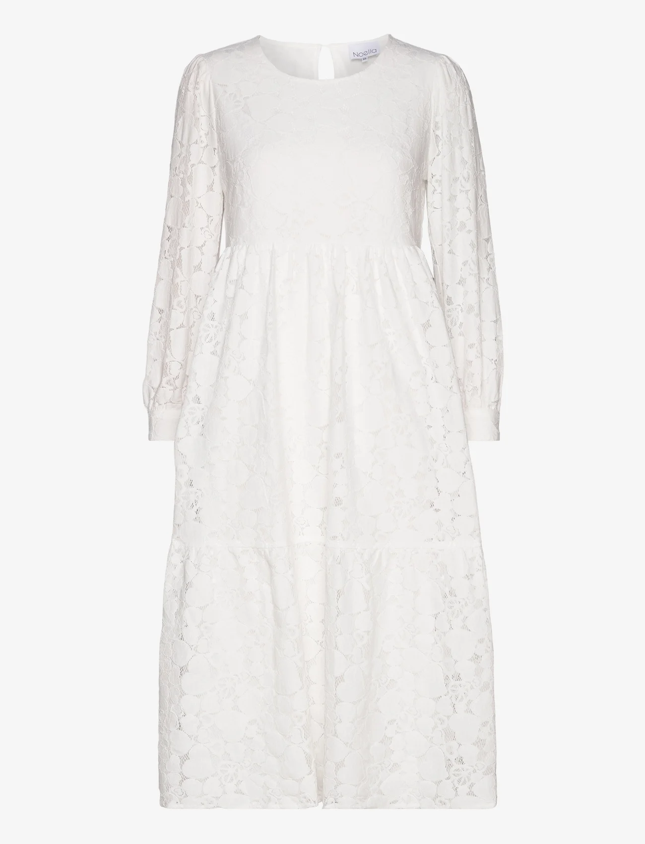 Noella - Macenna Long Dress - nėriniuotos suknelės - white - 0