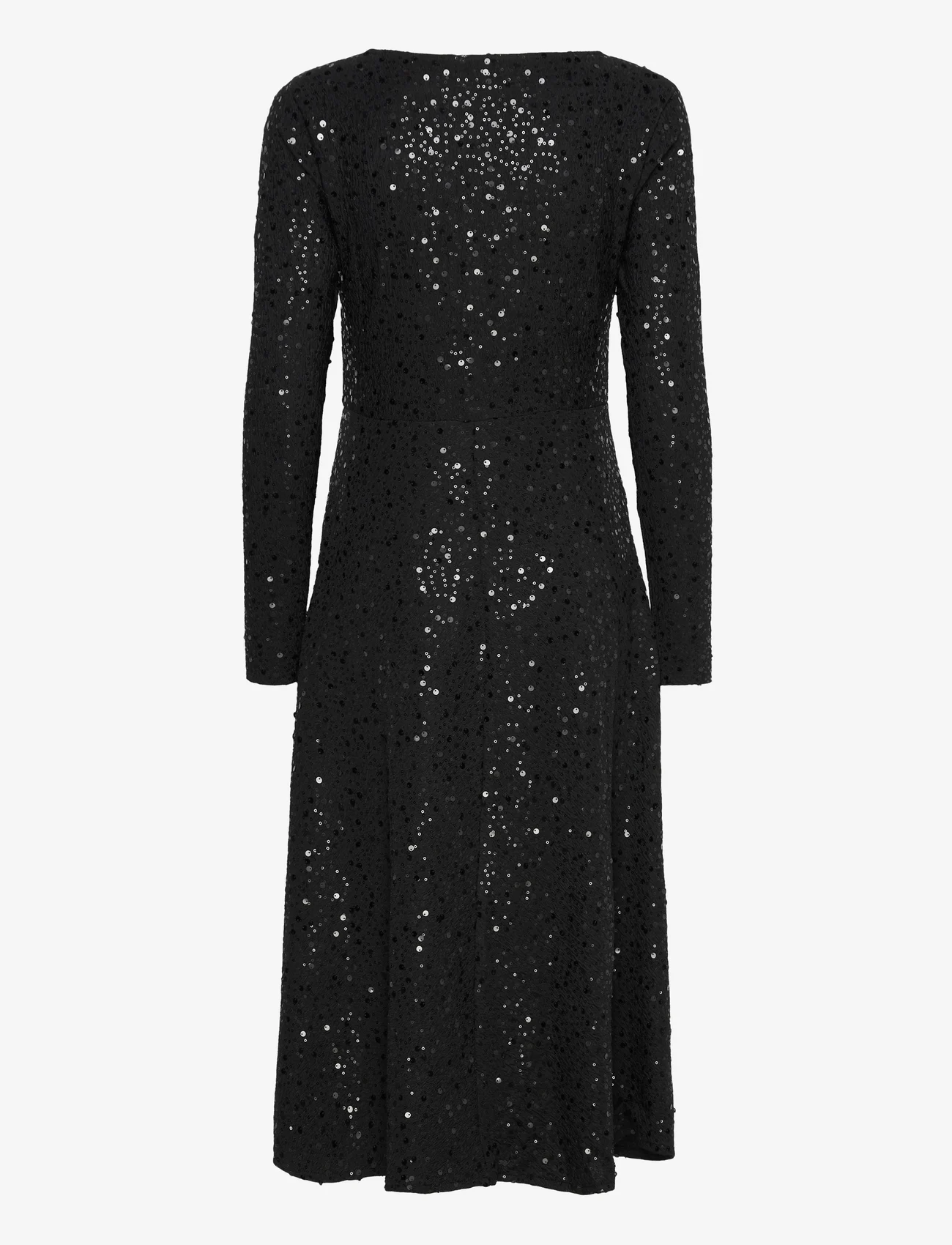 Noella - Verona Midi Dress - paljettklänningar - black w/ black - 1