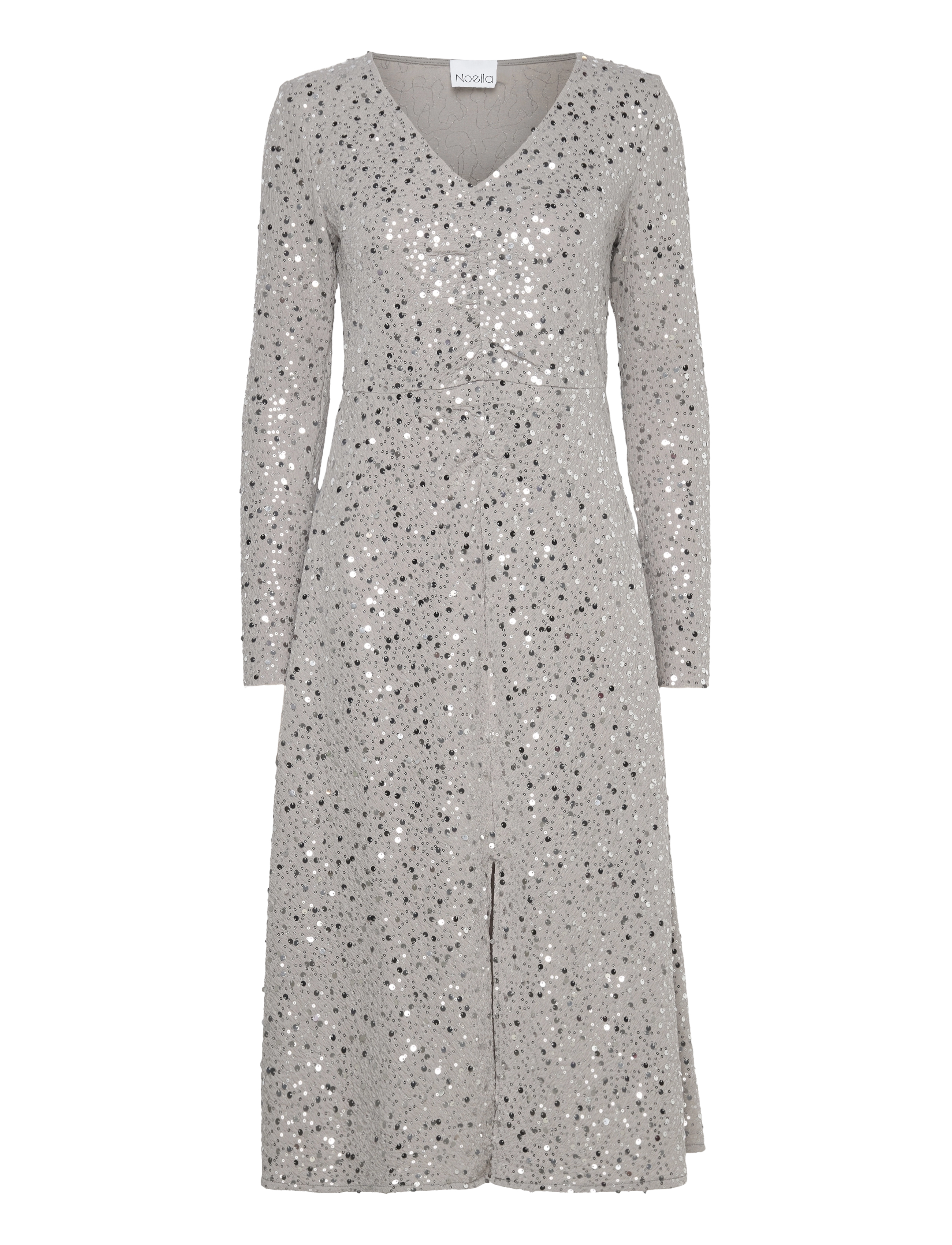 Noella Verona Midi Dress - Kleidid - GREY W/ SILVER / silver