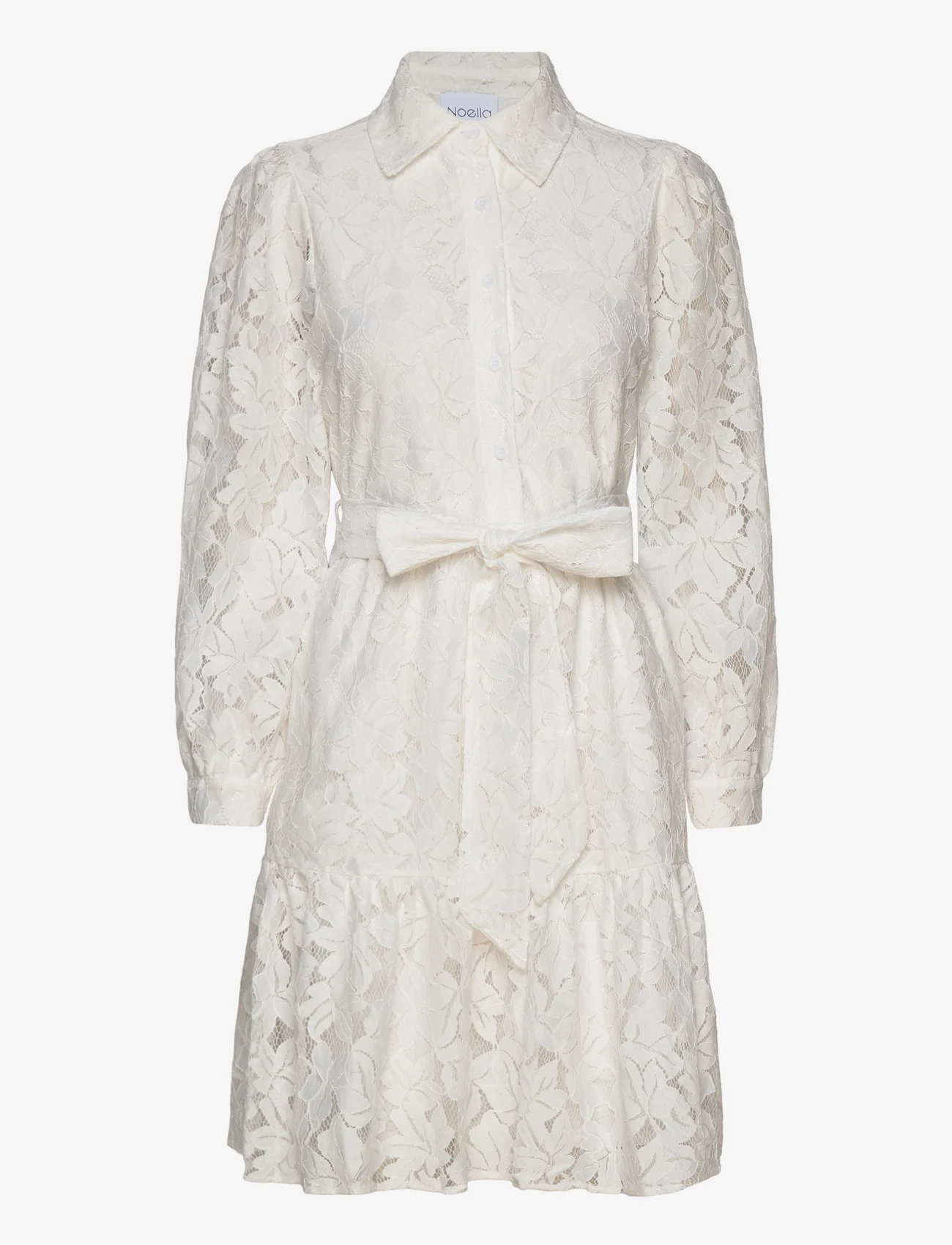 Noella - Pixi Shirt Dress Lace - marškinių tipo suknelės - white - 0