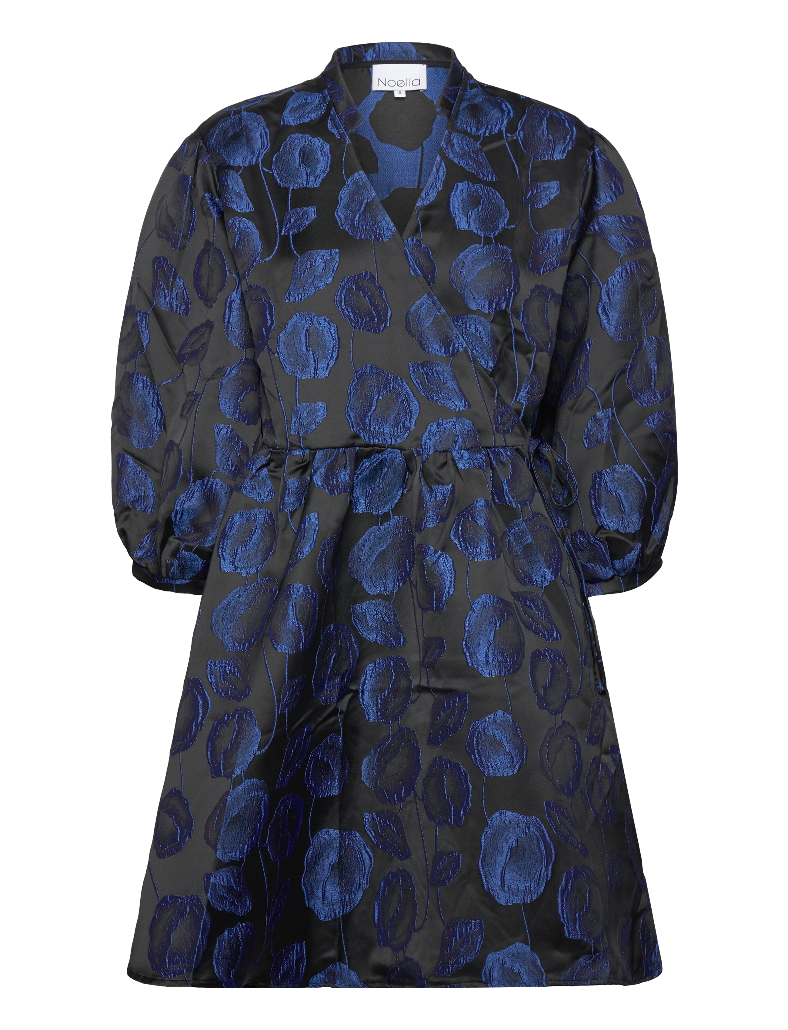 Noella Pina Aya Wrap Dress - Kleidid - ELECTRIC BLUE MIX / black