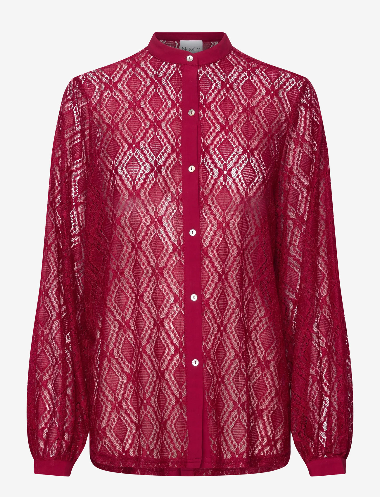 Noella - Texas Lace Shirt - langärmlige hemden - red - 0