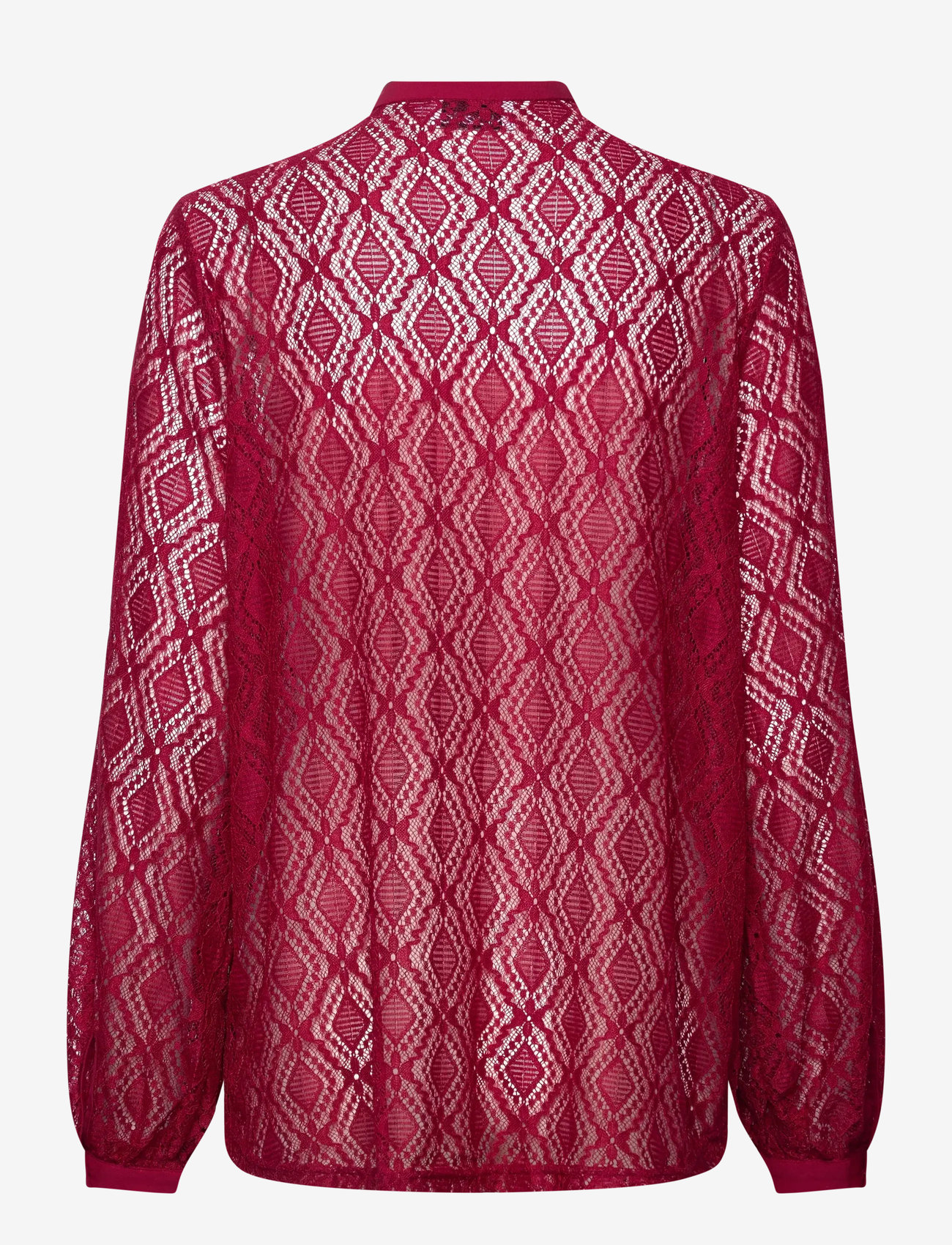 Noella - Texas Lace Shirt - langärmlige hemden - red - 1