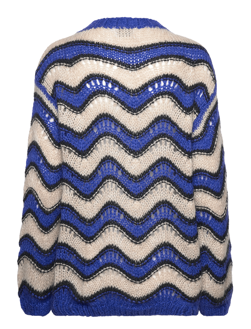 Noella - Panama Knit Sweater - electric blue/sand/black mix - 2